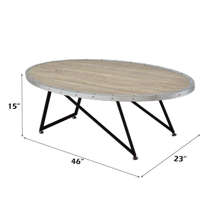 Allis - Coffee Table - Weathered Gray Oak & Metal