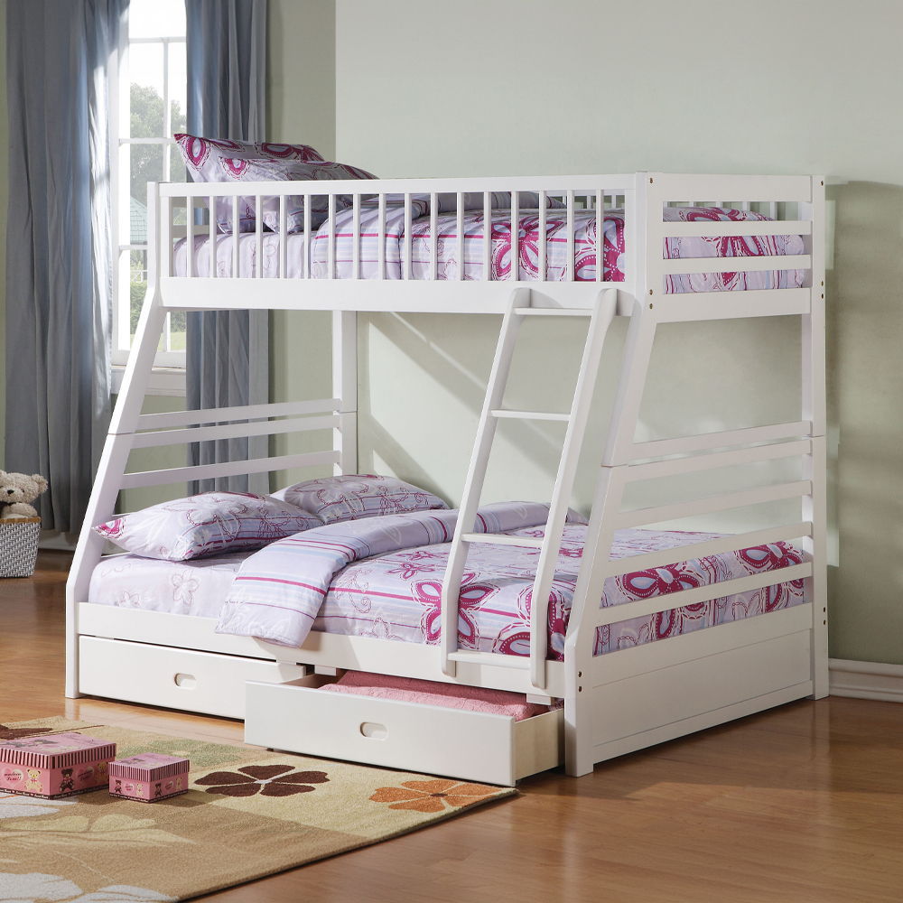 ACME Furniture Jason Twin Over Full Bunk Bed With Storage White