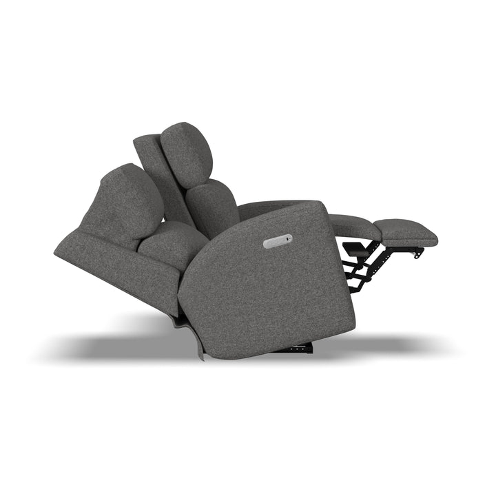 Score Power Reclining Loveseat With Power Headrests &amp; Lumbar Dark Gray