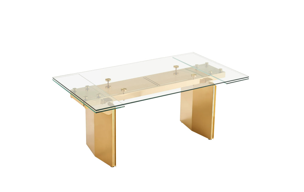 Nassim - Glam Glass Extendable Dining Table - View 2