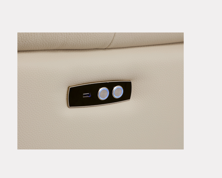 DivanItalia 9762 Beige Italian Leather Modular Loveseat