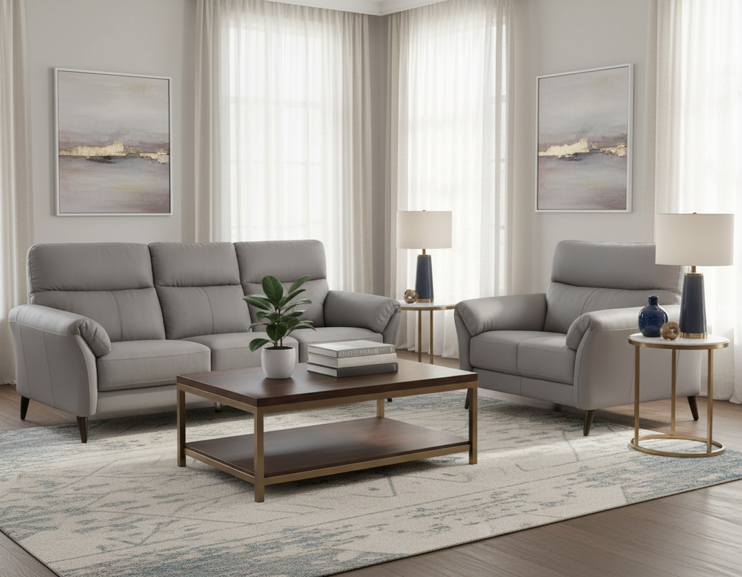 Redwood Italian Leather Match Loveseat