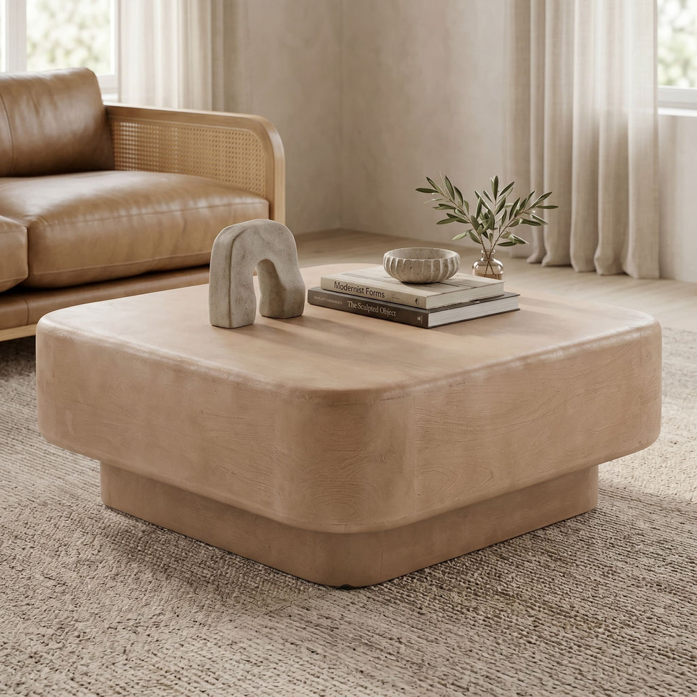 Bruno - Modern Mango Wood Square Coffee Table - View 4