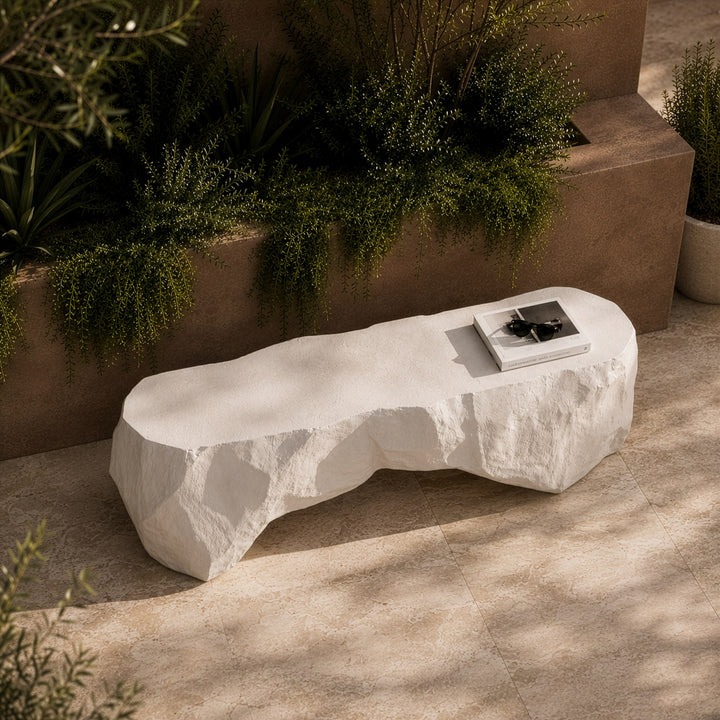 Kamet - Modern Cream Concrete Bench