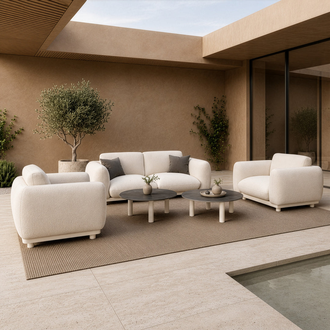 Palma - Outdoor Grey Olefin Fabric Sofa Set