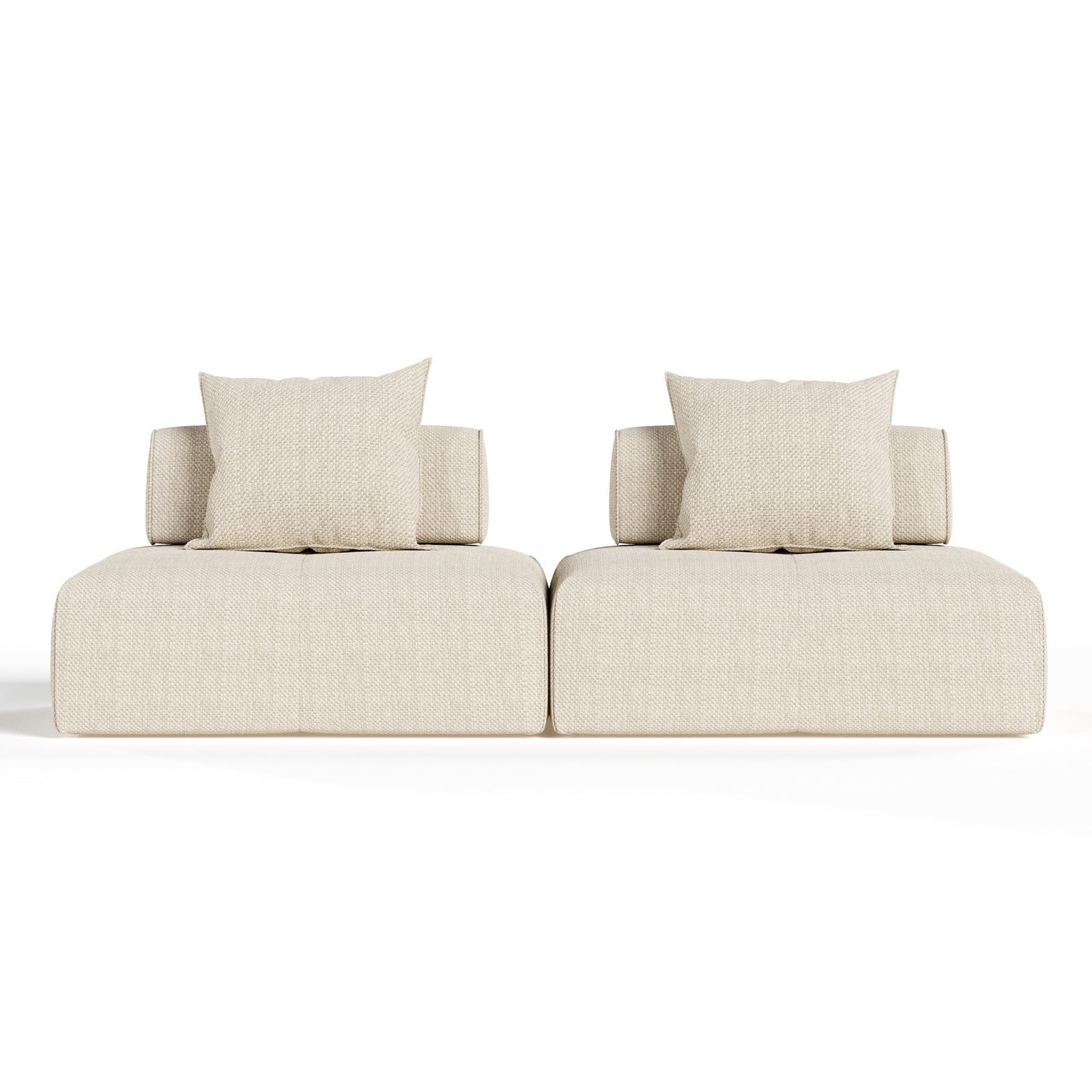Mondo - Modern Modular Beige Fabric Sectional Sofa-2-Piece Sectional