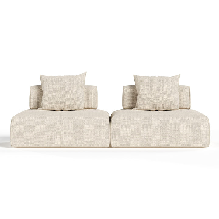 Mondo - Modern Modular Beige Fabric Sectional Sofa-2-Piece Sectional