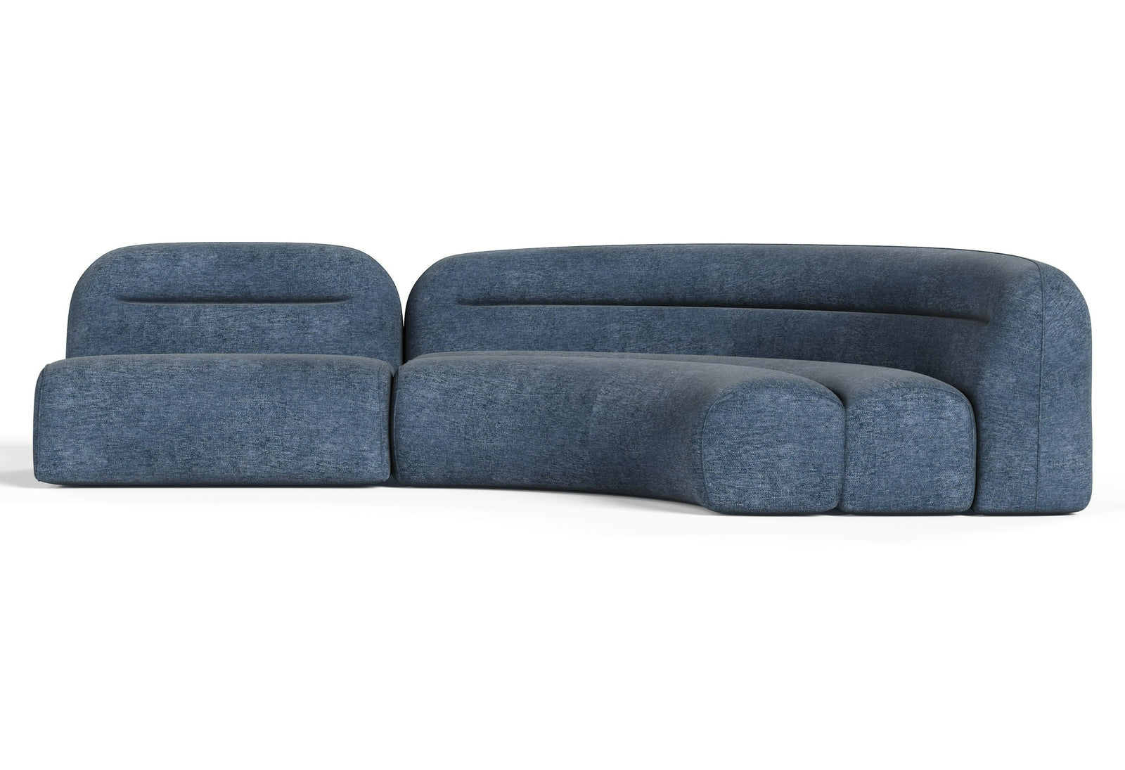 Forman - Modern Blue Fabric Modular Sectional Sofa-2-Piece Sectional
