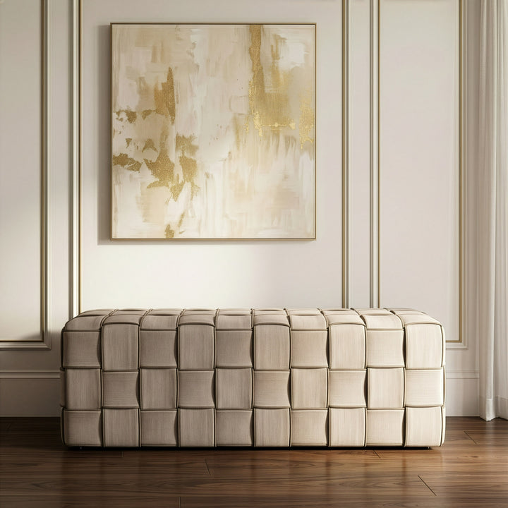 Rousey - Modern Taupe Fabric Bench