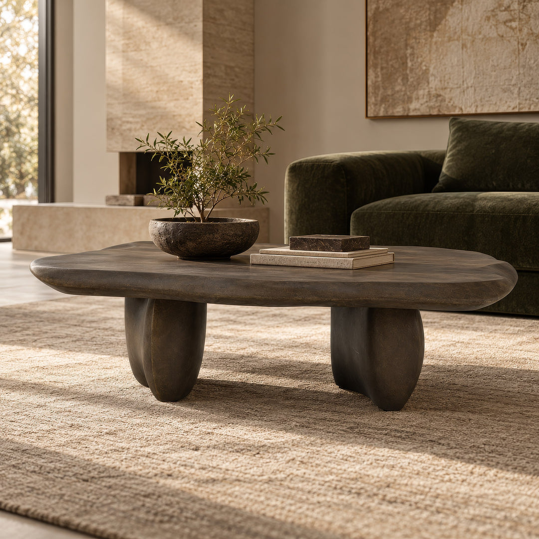 Slone - Modern Brown Fiberform Coffee Table