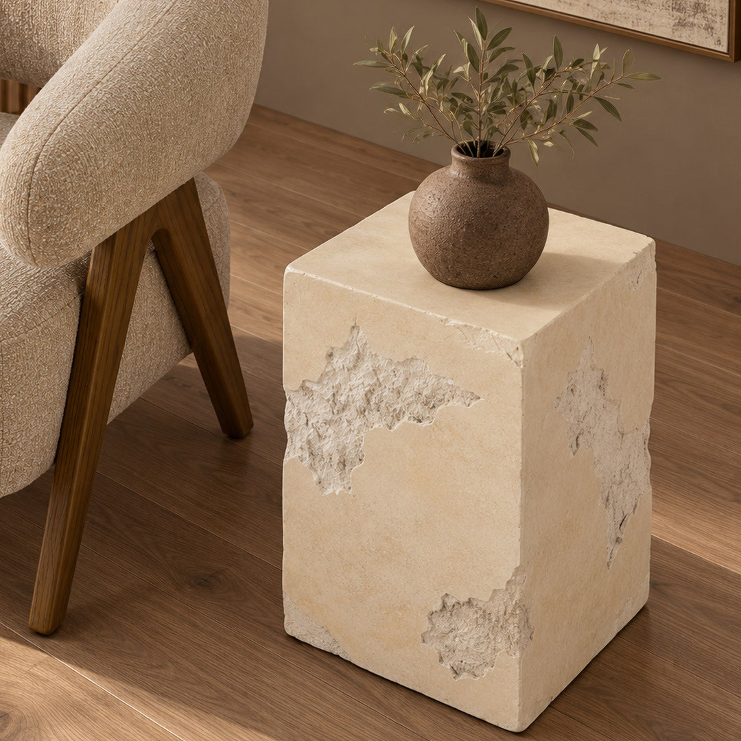 Toubkal - Modern Cream Concrete End Table