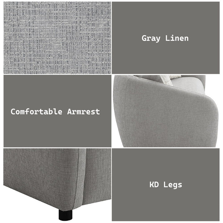 Etienne - Sofa With 3 Pillows - Gray Linen