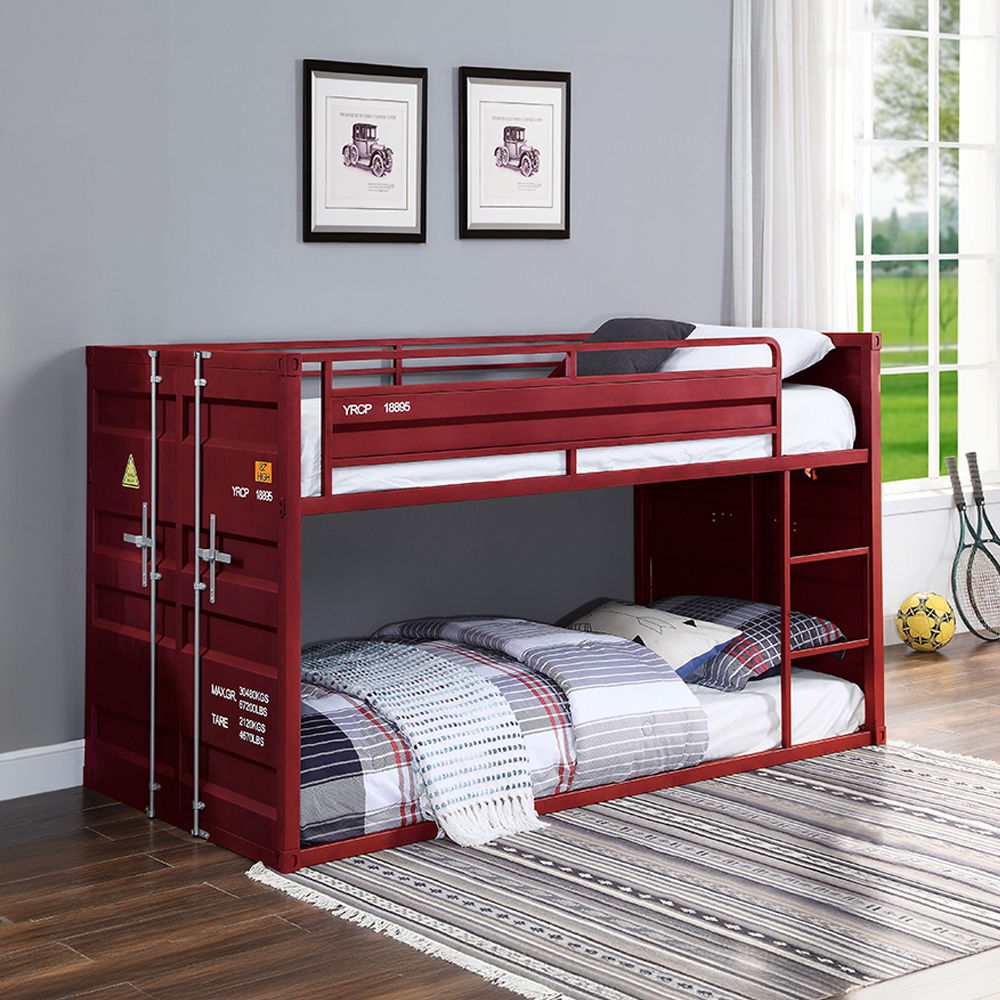 Cargo - Twin Over Twin Bunk Bed - Red