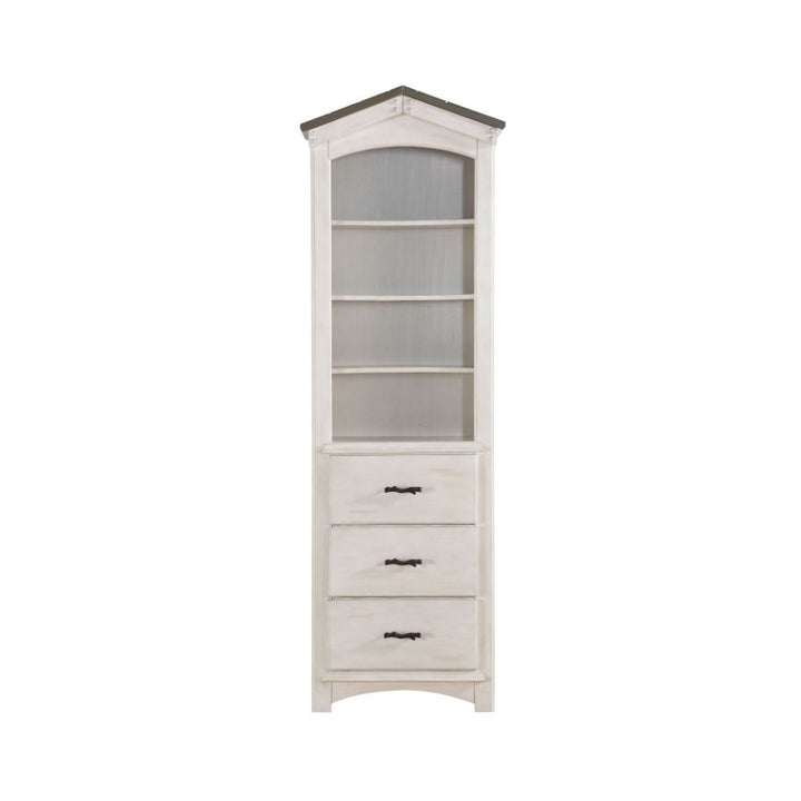 Tree House - Bookcase Cabinet - Weathered White & Washed Gray