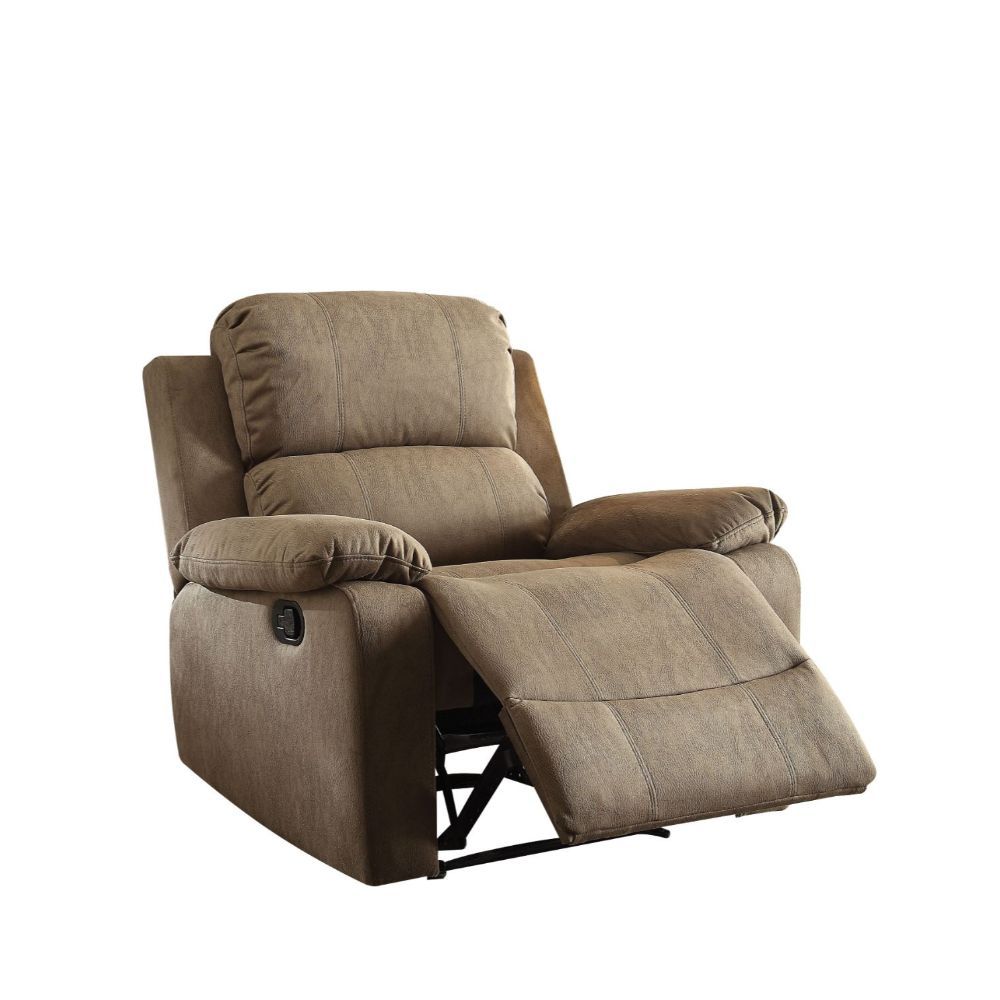Bina - Motion Recliner - Taupe Polished Microfiber