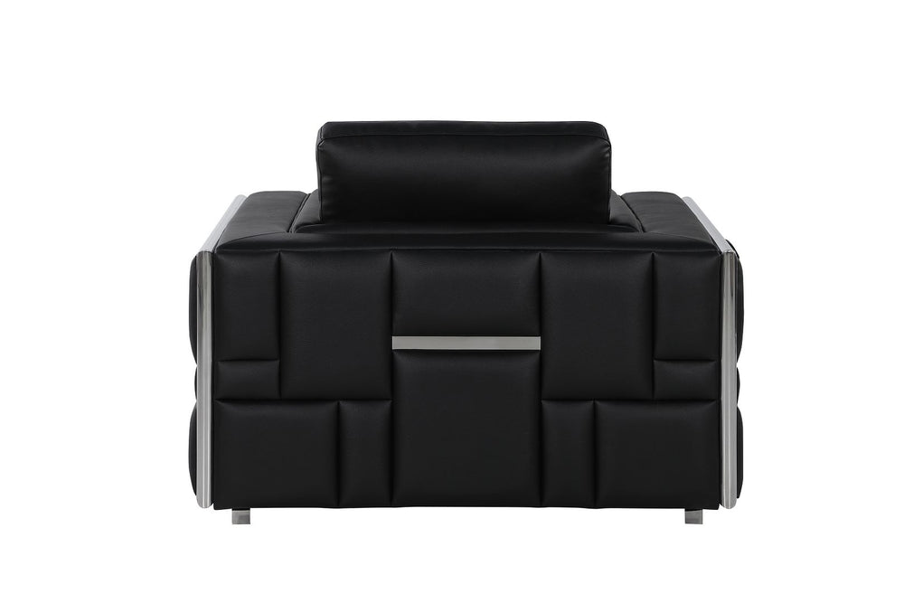 DivanItalia 1130 Chair in Top-Grain Italian Leather - Black