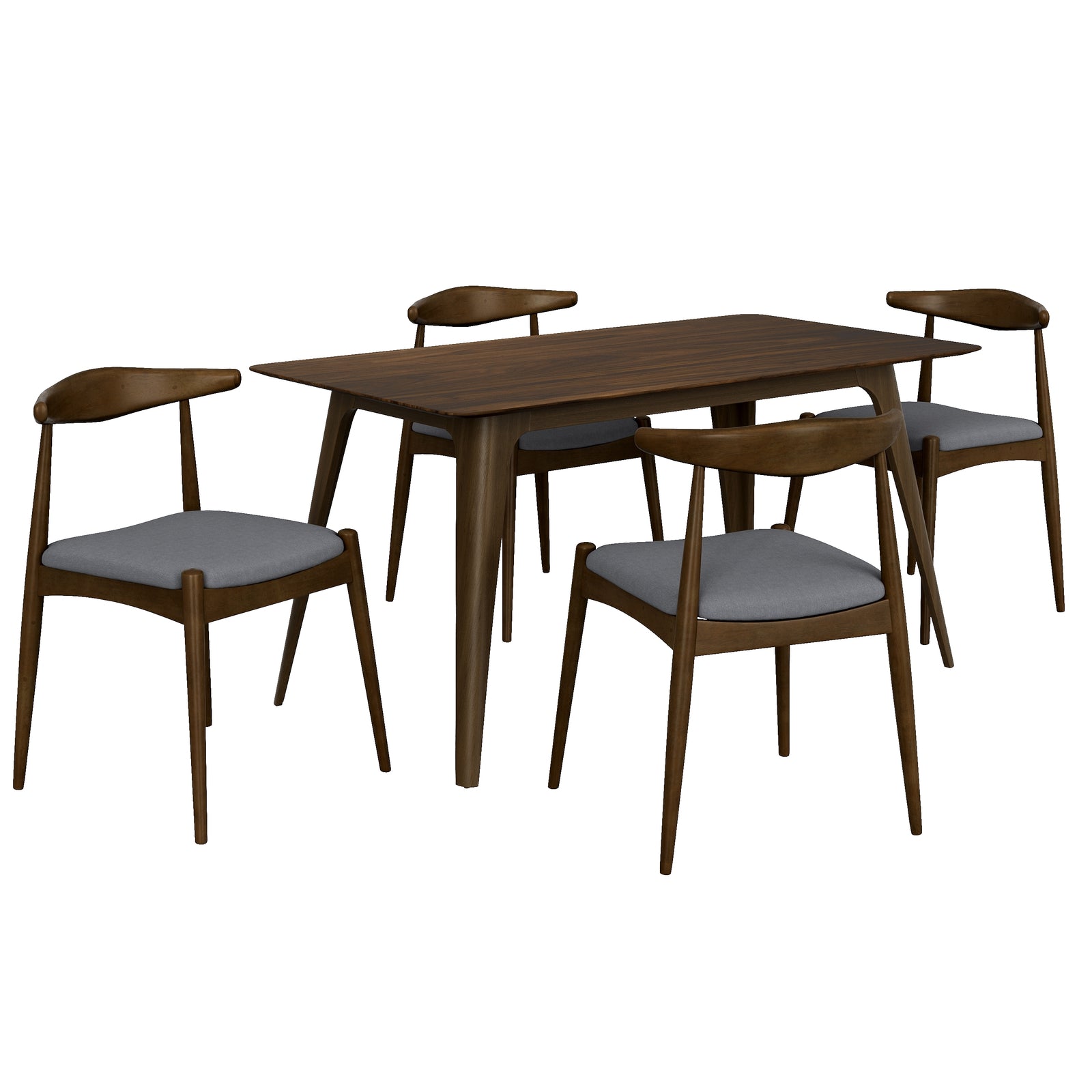 5-piece-mid-century-modern-dining-set-in-walnut-and-light-beige