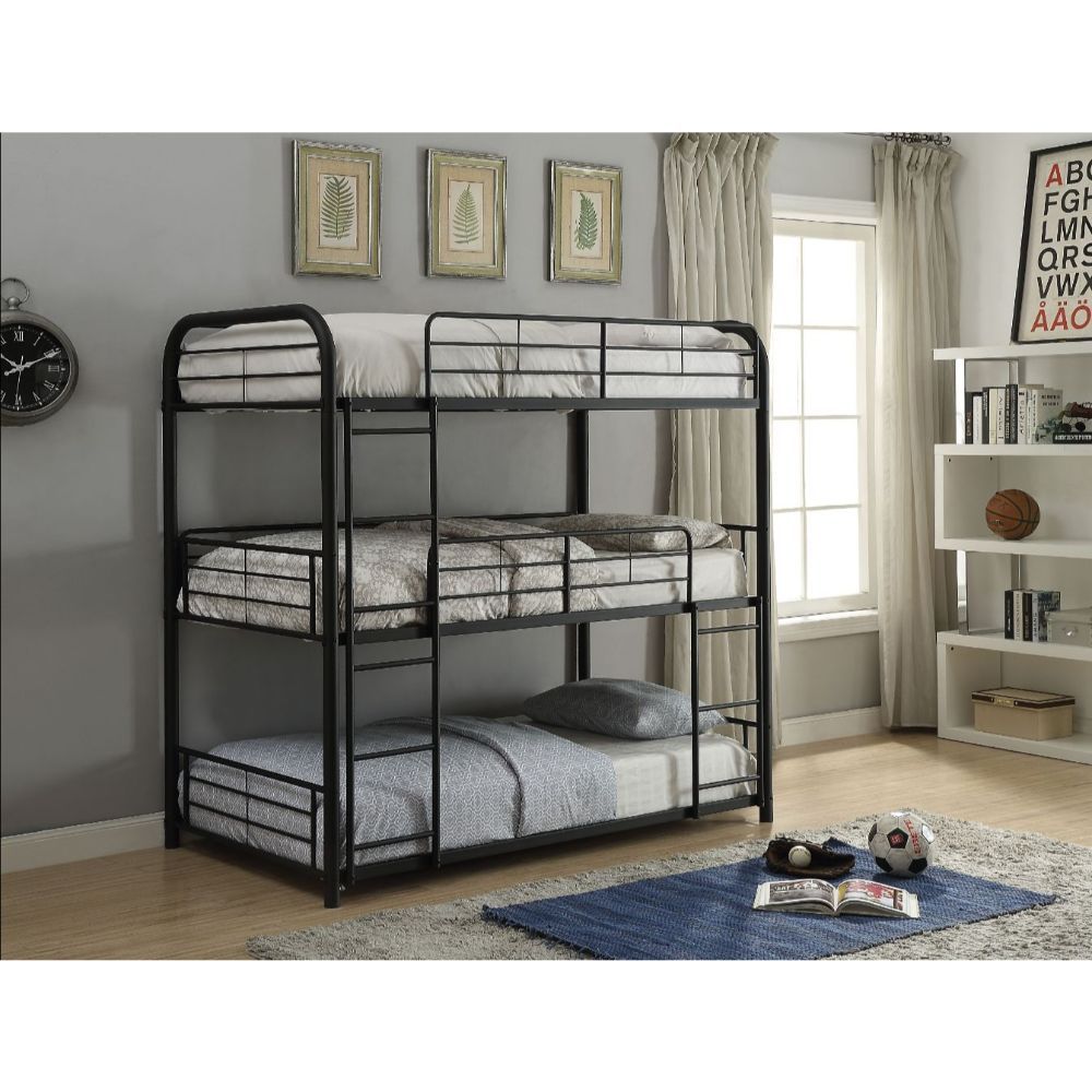 Cairo - Triple Full Bunk Bed - Sandy Black