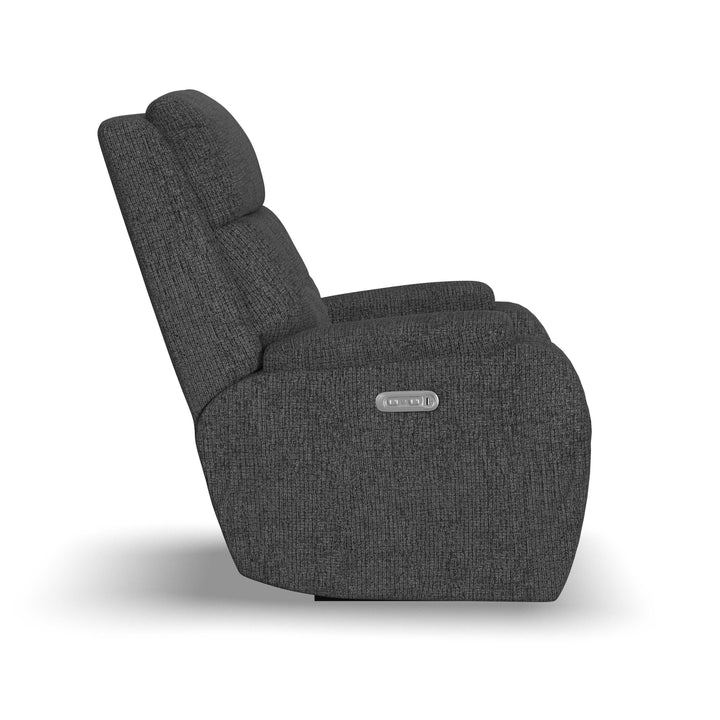 Strait Power Recliner With Power Headrest Gray