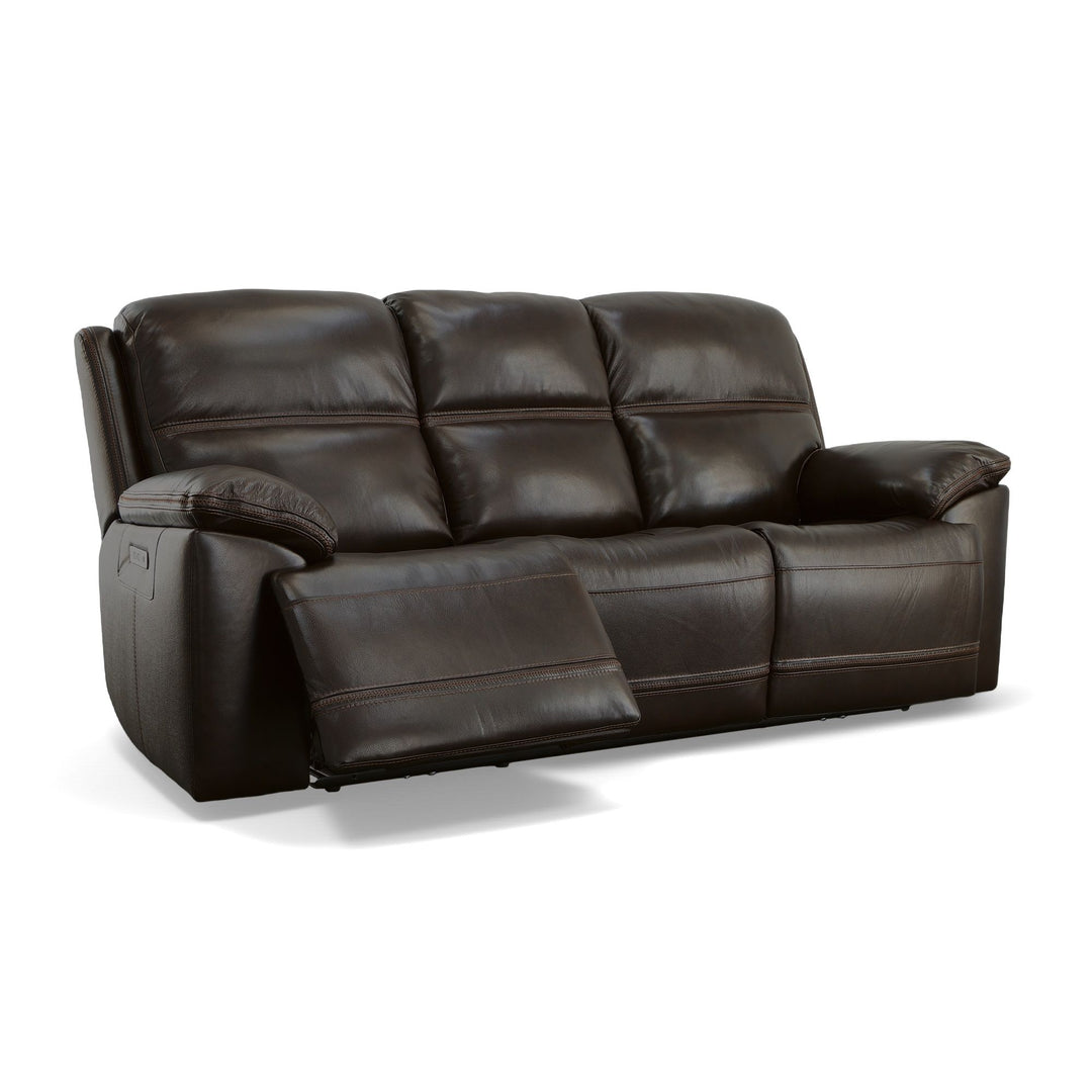 Flexsteel 1759-62PH-20270 Jackson  Power Reclining Sofa With Power Headrests  Dark Brown