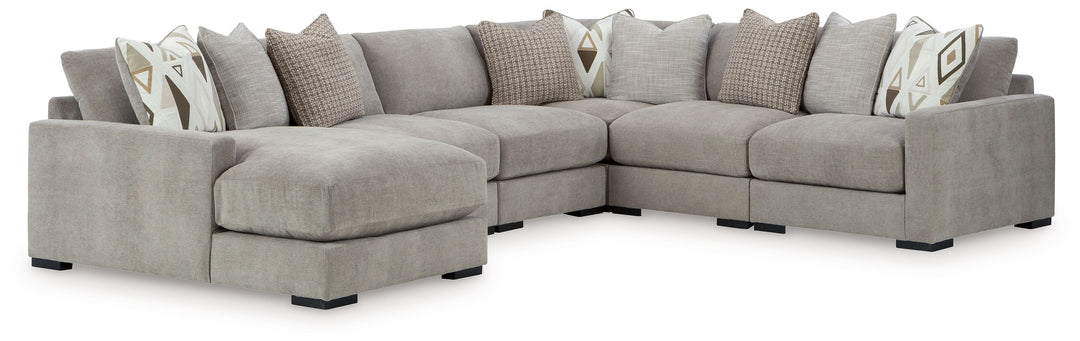 Aslan Court - 6-Piece Sectional With LAF Corner Chaise - Pebble by Ashley Furniture product image