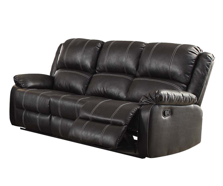 Zuriel - Synthetic Leather 3 Piece Living Room Recliner Set - Black