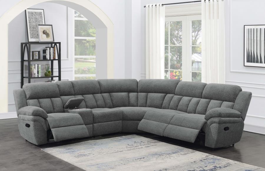 Bahrain - 6 Piece Modular Reclining Sectional Sofa - Charcoal