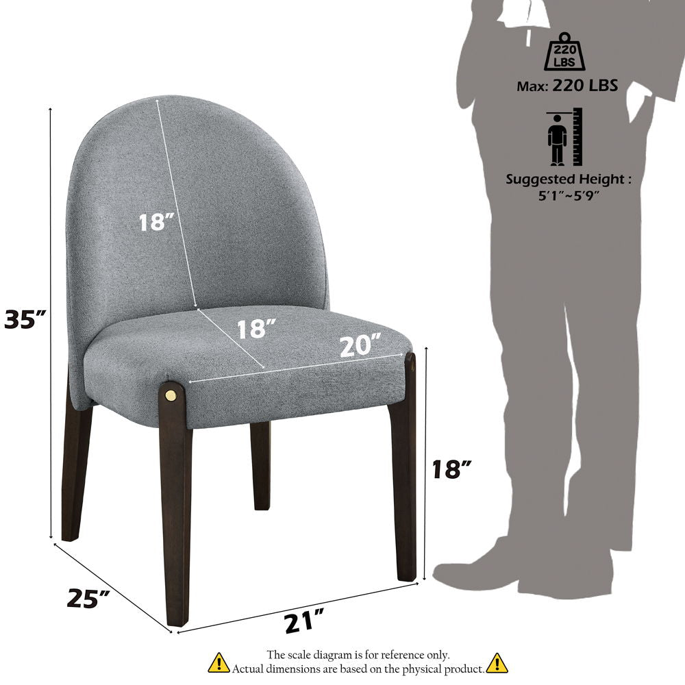 Clayten - Side Chair Set of 2) - Gray Fabric & & Espresso