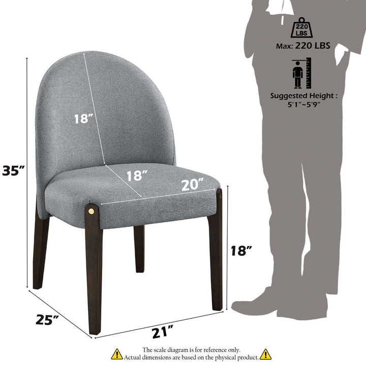 Clayten - Side Chair Set of 2) - Gray Fabric & & Espresso