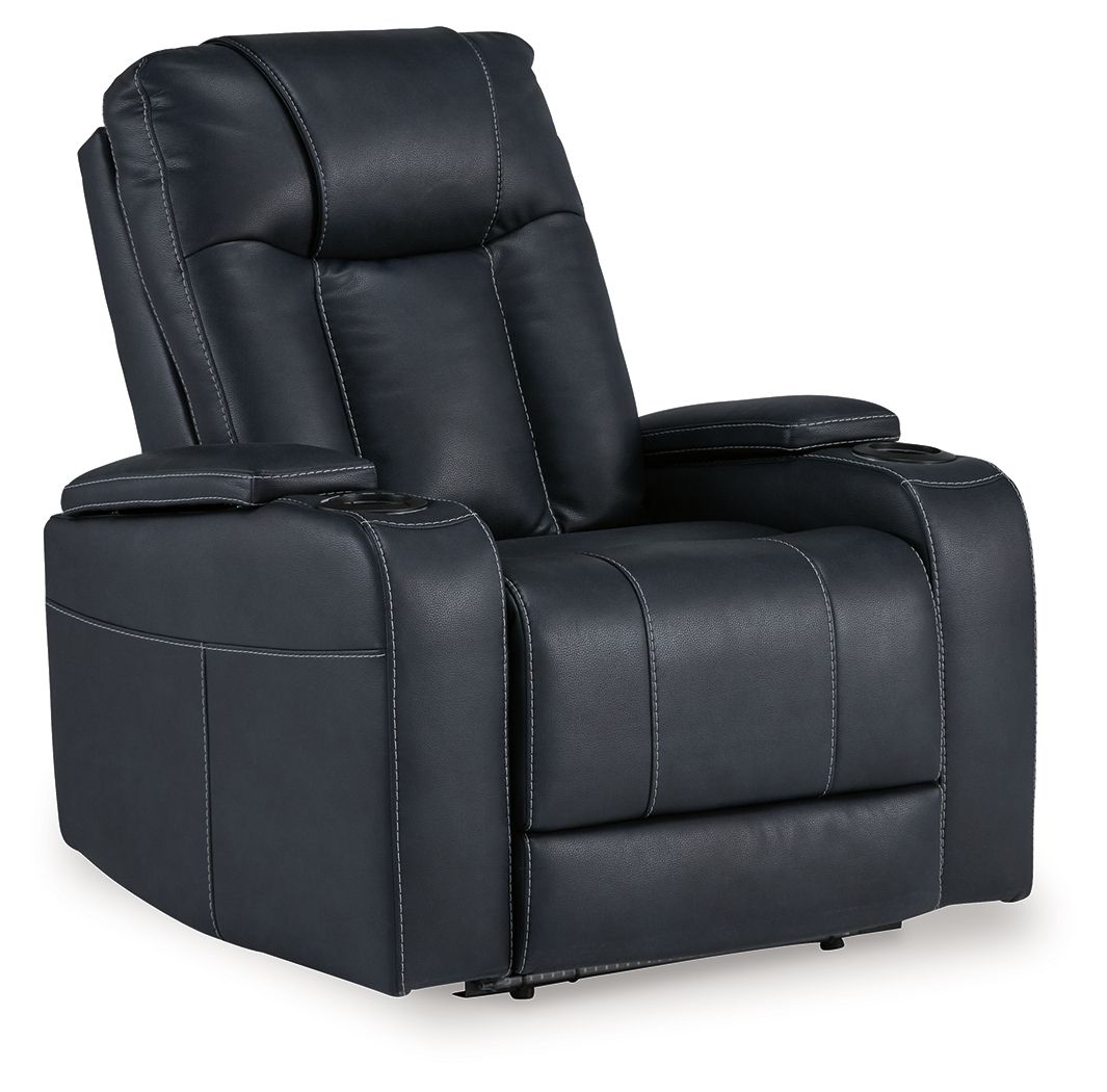 Feazada - Power Recliner With Adj Headrest - Sapphire