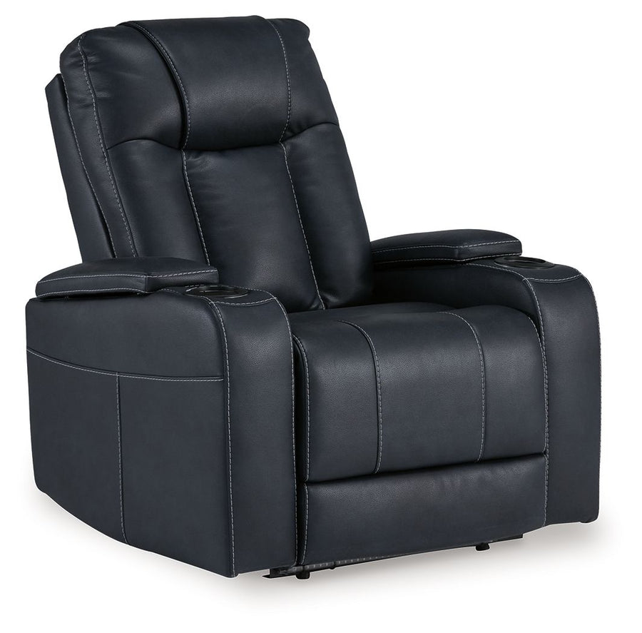 Feazada - Power Recliner With Adj Headrest - Sapphire