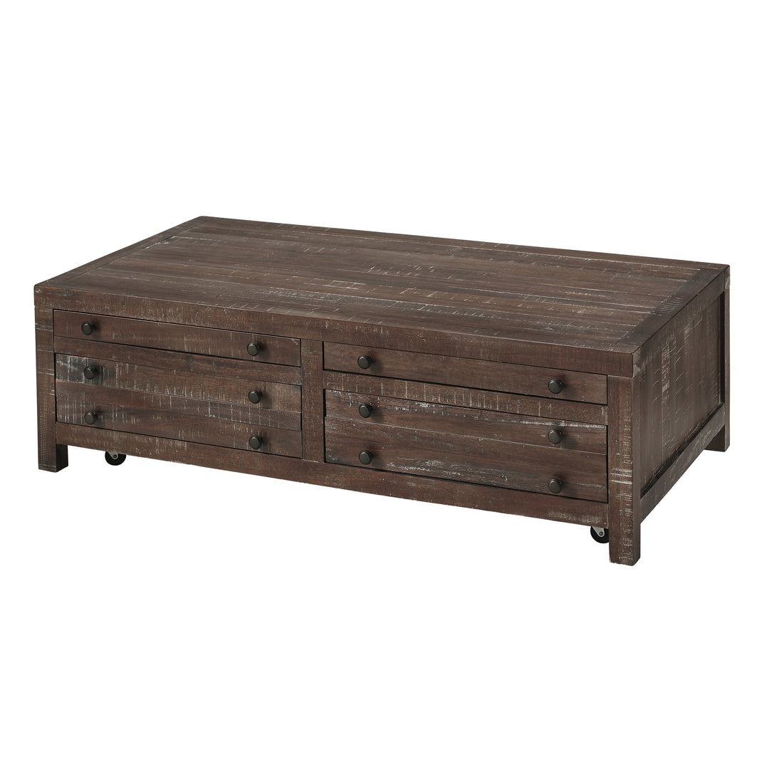 Modus Furniture 8T0621 Townsend Solid Wood Castered Coffee Table In Java