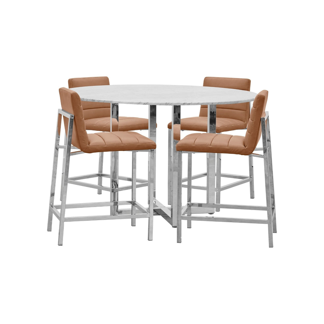 Modus Furniture 1A8370M Amalfi Metal Back Counter Stool In Cognac