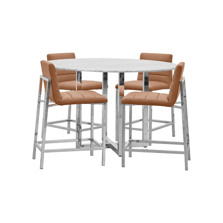 Modus Furniture 1A8370M Amalfi Metal Back Counter Stool In Cognac