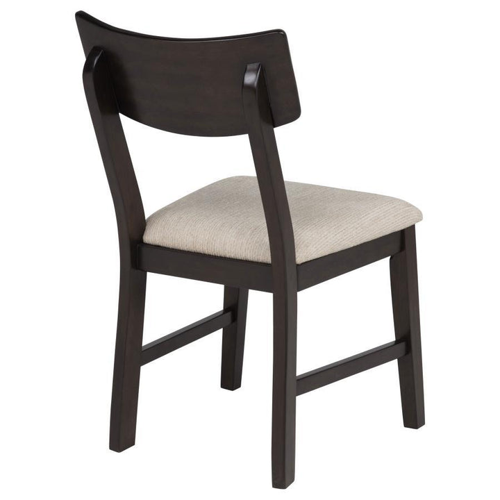 Catley - 5 Piece Round Drop Leaf Dining Table Set - Dark Coffee