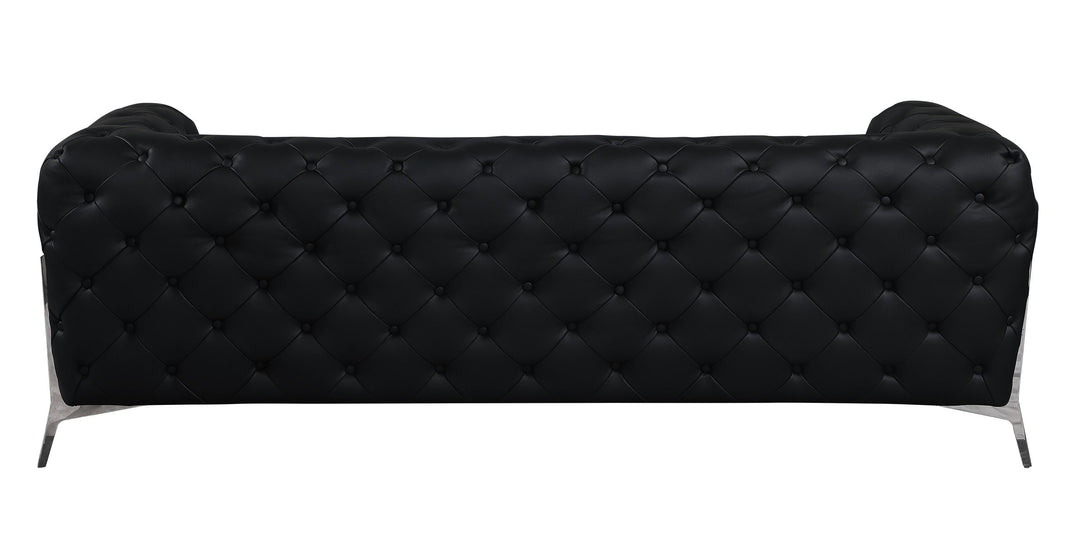 DivanItalia 970 Italian Leather Black Sofa