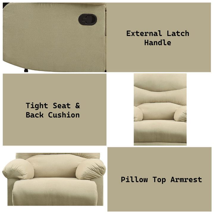 Arcadia - Motion Recliner - Beige Microfiber