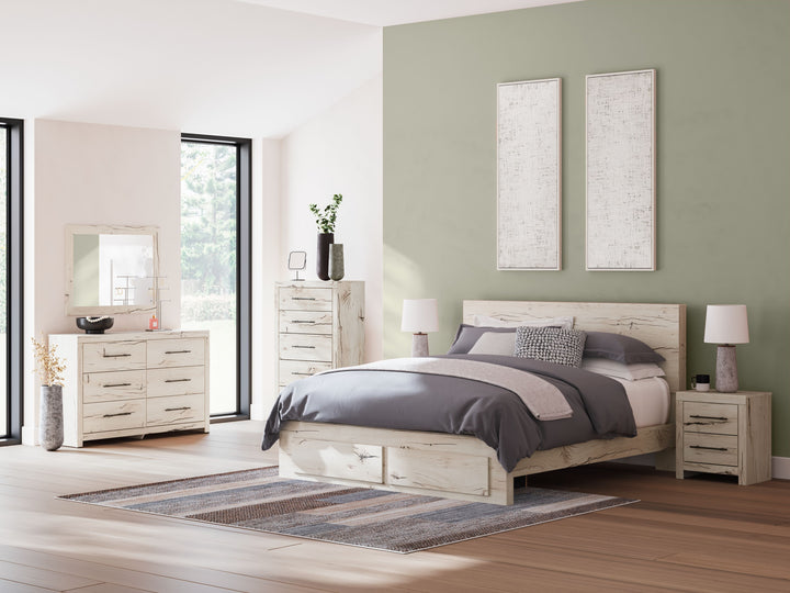 Lawroy - King Panel Bed With Storage Footboard - Light Natural by Ashley Furniture product image