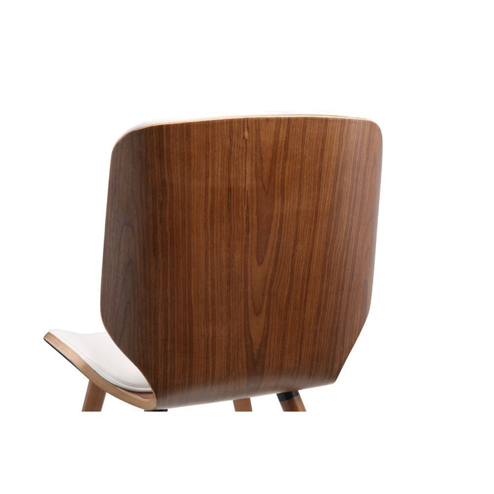 Nemesia - Accent Chair - White PU & Walnut