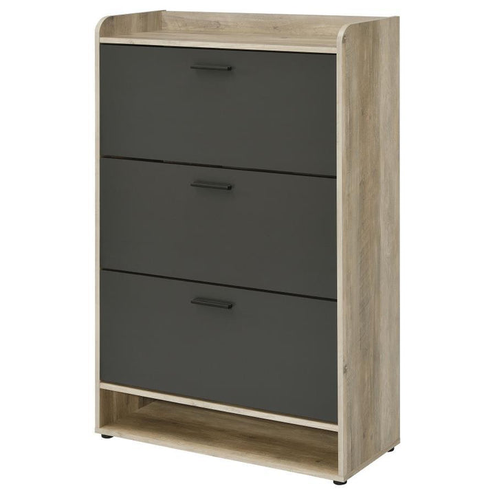 Denia - 3-Tier Engineered Wood Shoe Cabinet - Gray