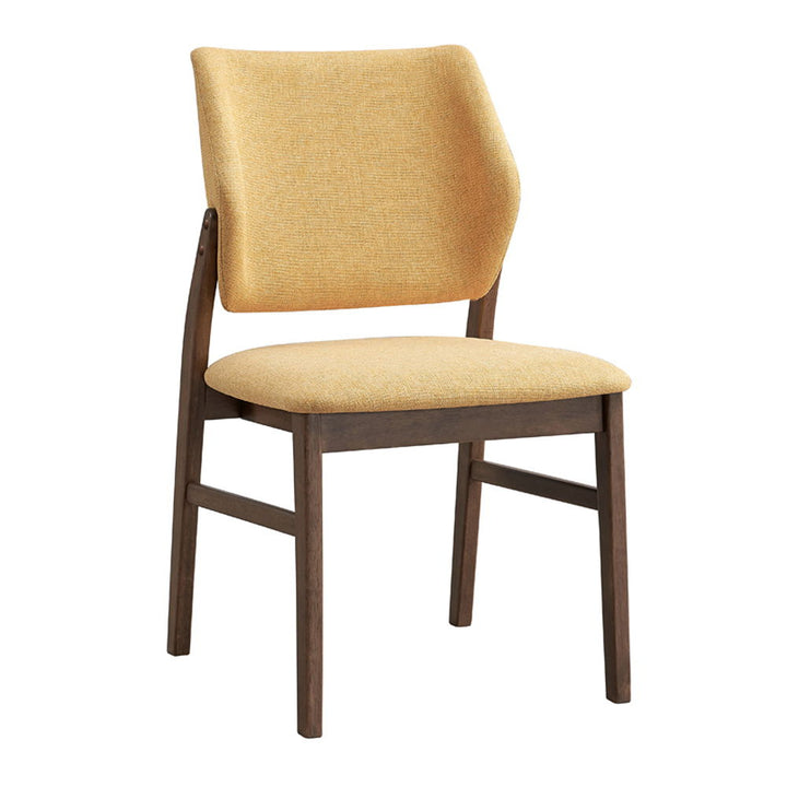 ACME Furniture Sarha Side Chair Set of 2) Yellow Fabric & Walnut