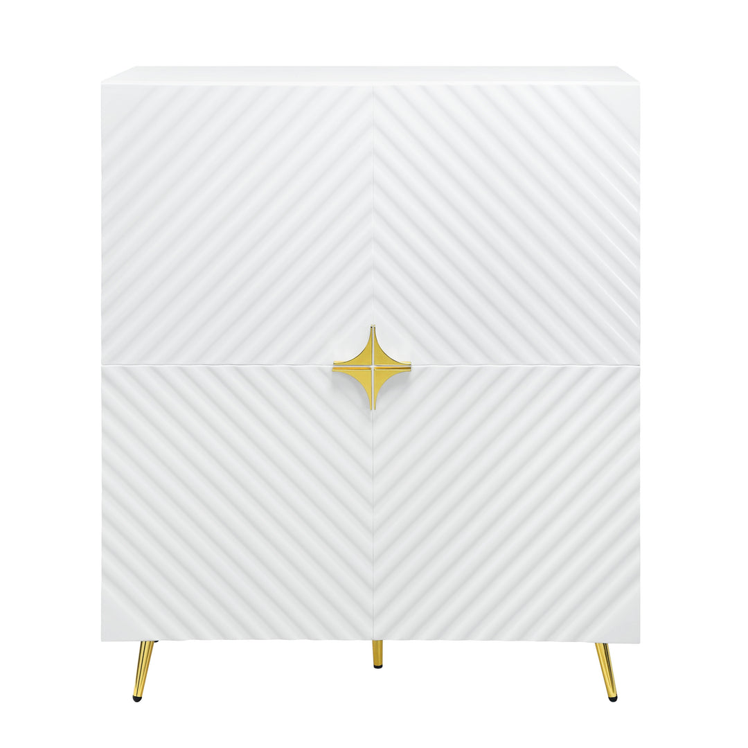 Gaines - High Gloss Accent Cabinet - White