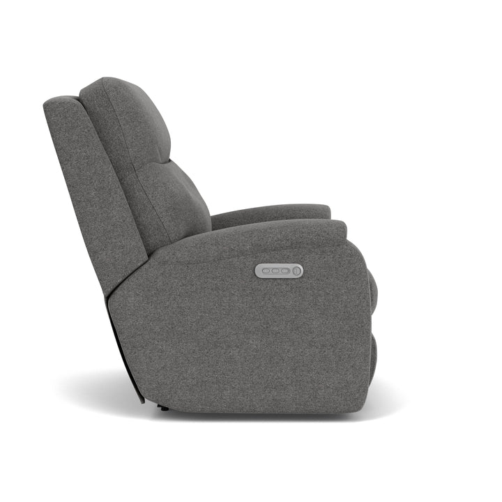 Penn Power Rocking Recliner With Power Headrest &amp; Lumbar Dark Gray