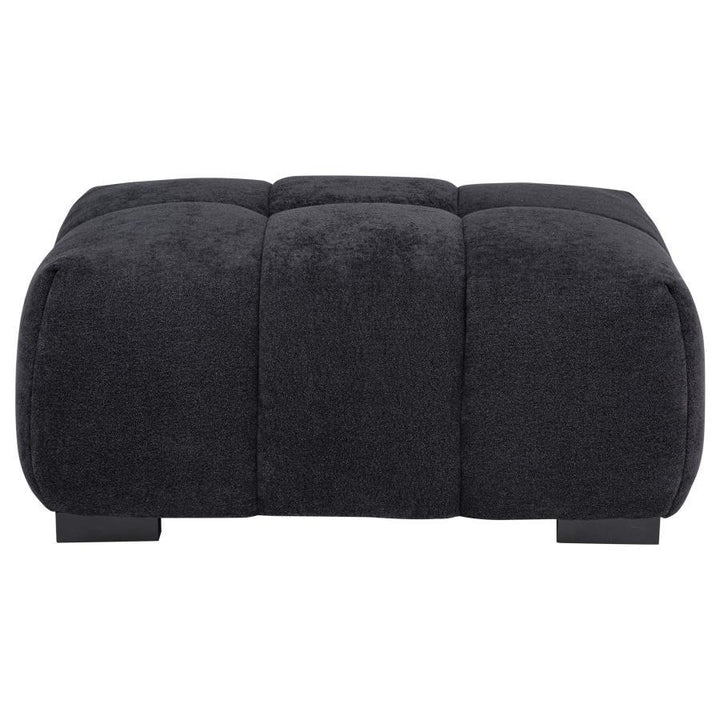 Octavia - Fabric Rectangular Upholstered Ottoman - Black