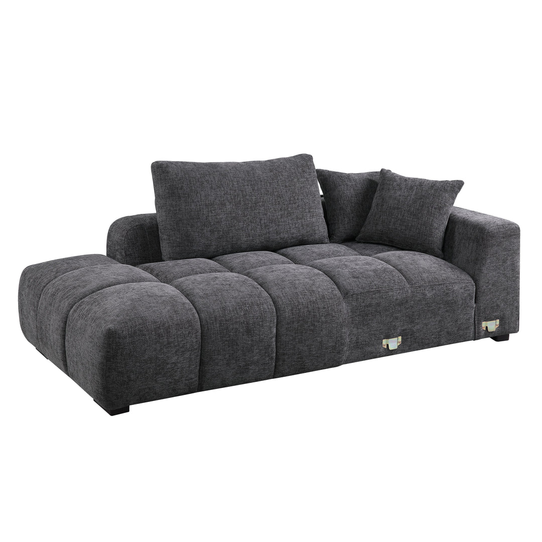 Chosen - Sectional Sofa With Toss Pillows With 2 Chaises With Ottoman - Gray
