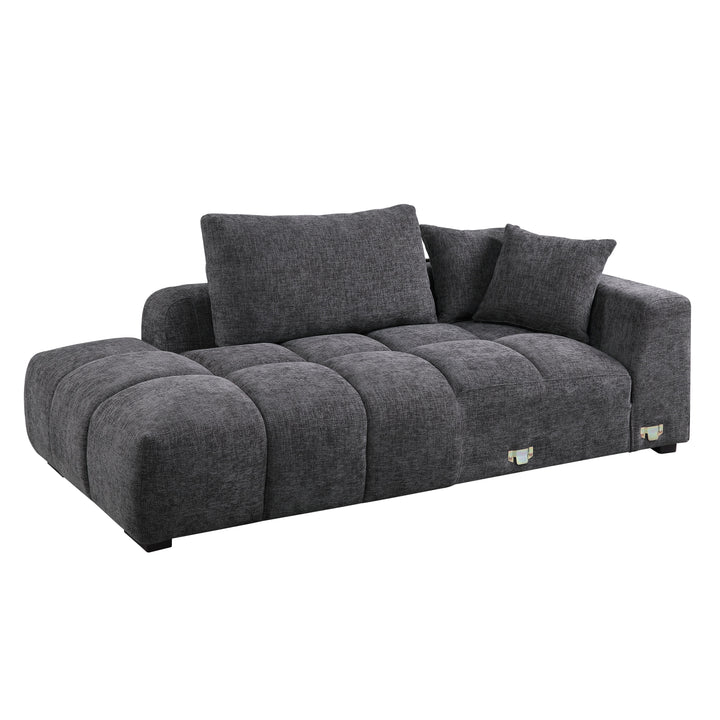Chosen - Sectional Sofa With Toss Pillows With 2 Chaises With Ottoman - Gray