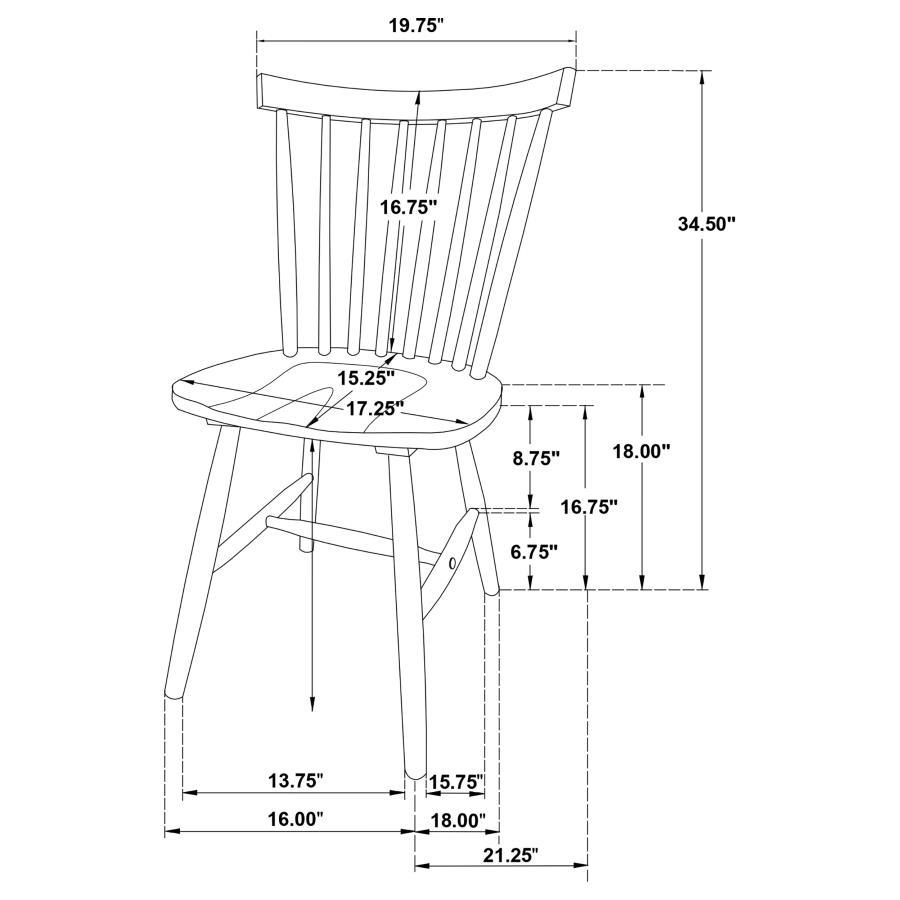 Hollyoak - Windsor Wood Dining Side Chair  - Black
