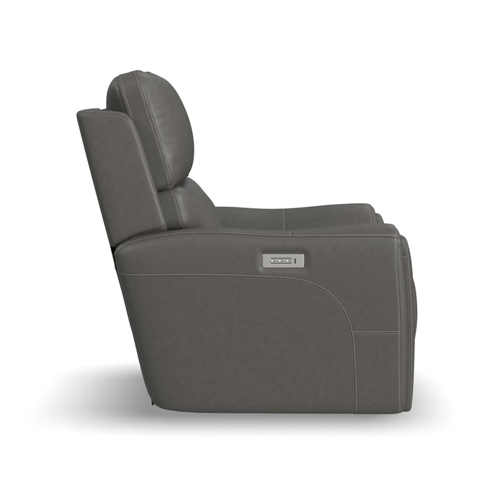 Carter Fabric Power Recliner with Power Headrest &amp; Lumbar in Smoke