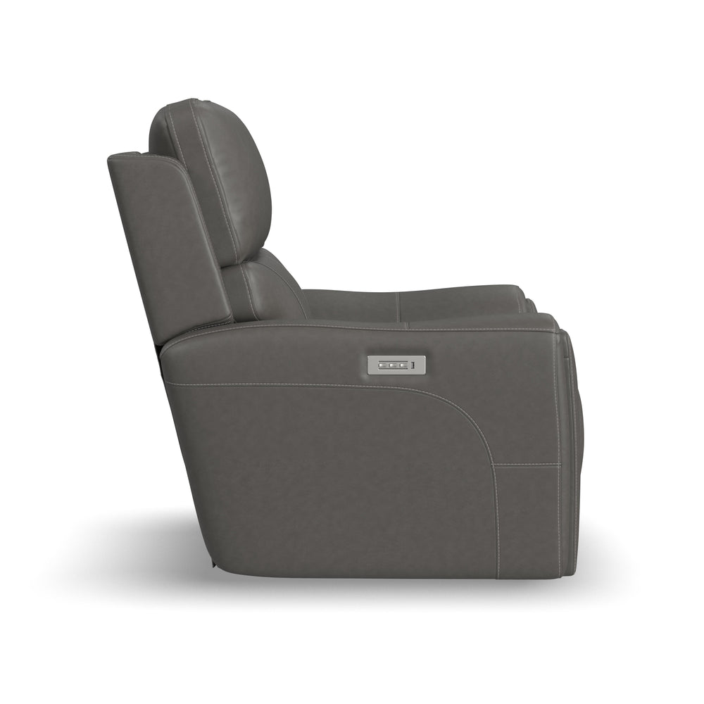 Carter Fabric Power Recliner with Power Headrest & Lumbar in Smoke