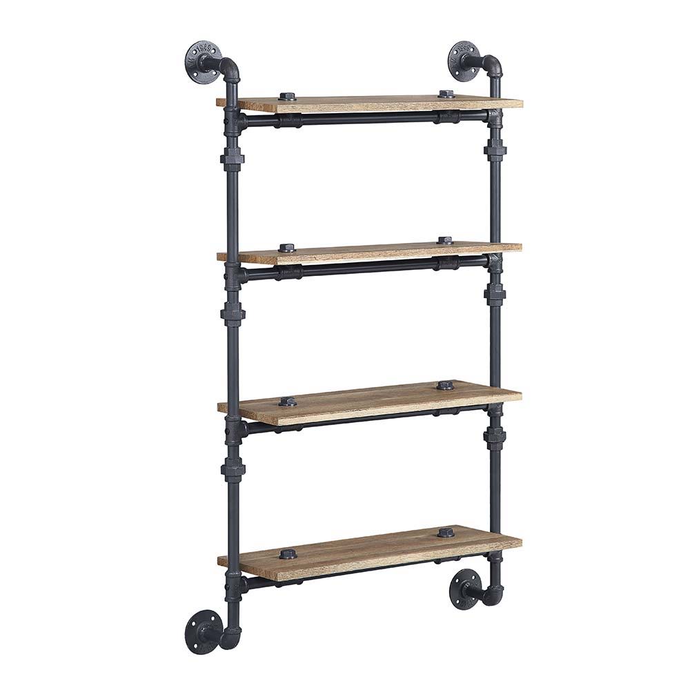 Brantley - Wall Rack With 4 Shelves - Oak & Sandy Black